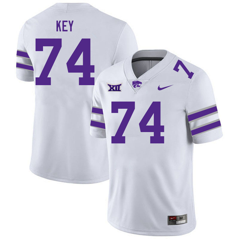 #74 Alex Key Kansas State Wildcats Fotball Jerseys Stitched Sale-White